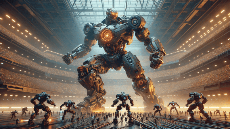 O Google ainda é 210x maior que o chatgpt na pesquisa 8 giant robot vs little robots