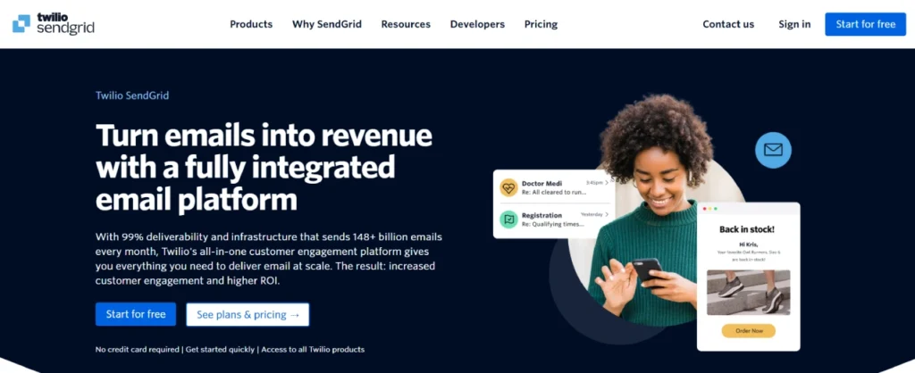 sendgrid homepage