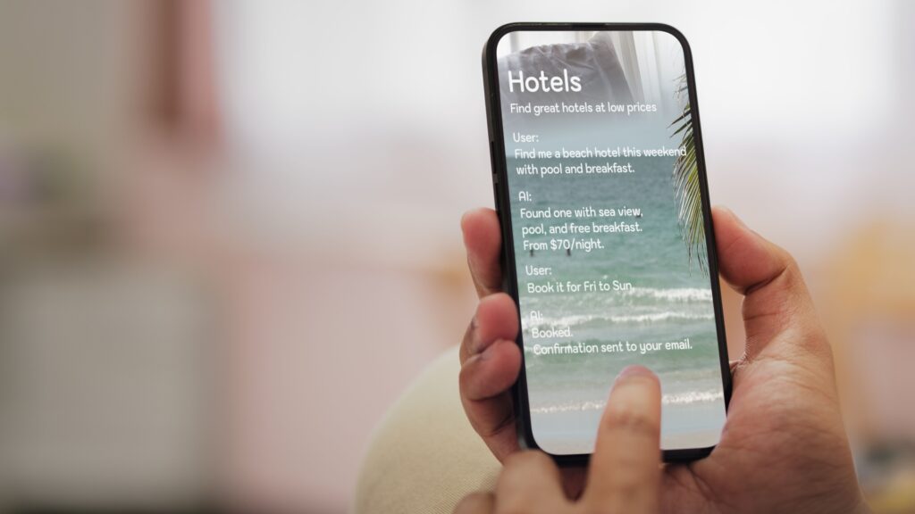 AI assisted hotel booking concept