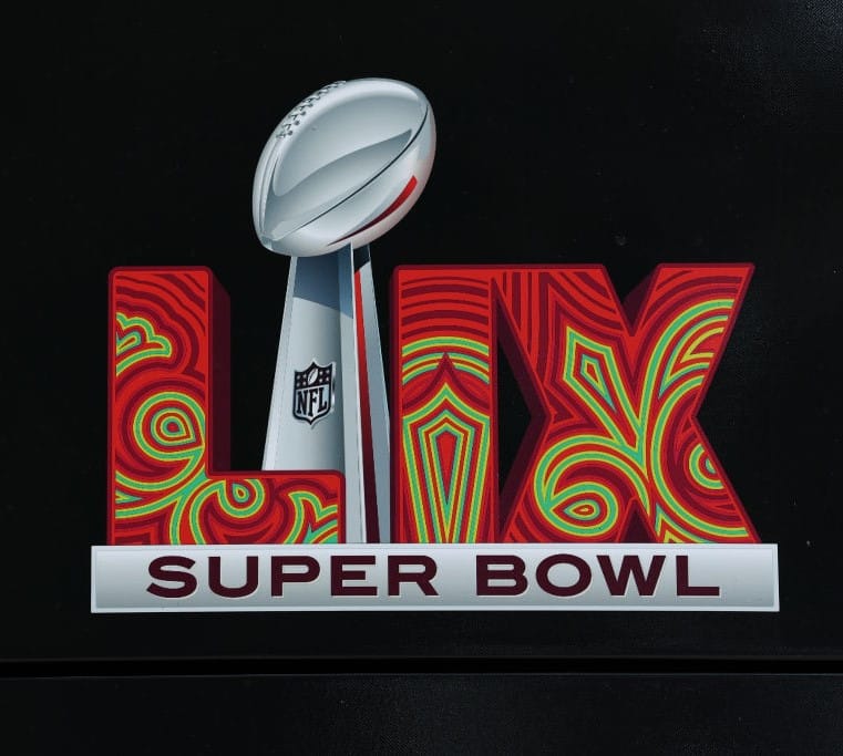 Image of logo for Super Bowl 59, Feb. 7, 2025, in New Orleans.