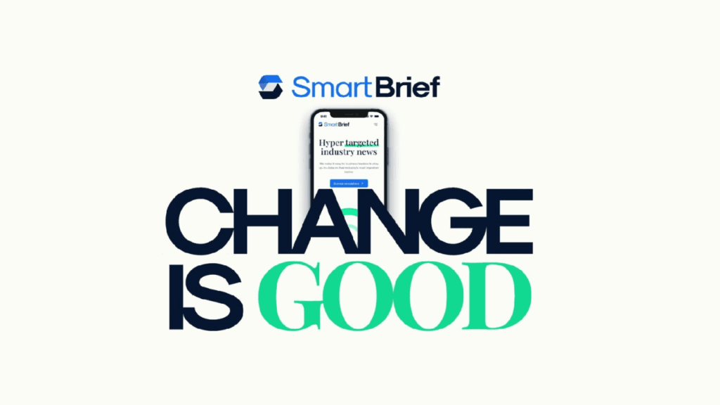 New SmartBrief logo with Change is Good text