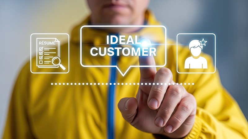 DemandScience HG Insights GTM Fabric Partnership Businessman interacting with ideal customer profile on digital interface